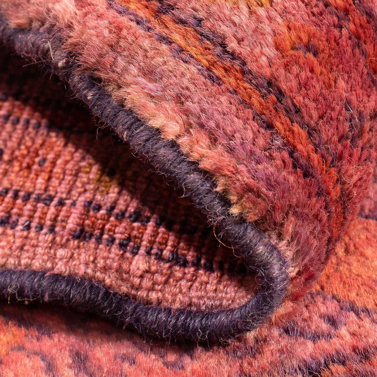 Turkaman-tæppe - 80 x 67 cm - lysrød