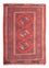 Turkaman-tæppe - 86 x 57 cm - mørkerød