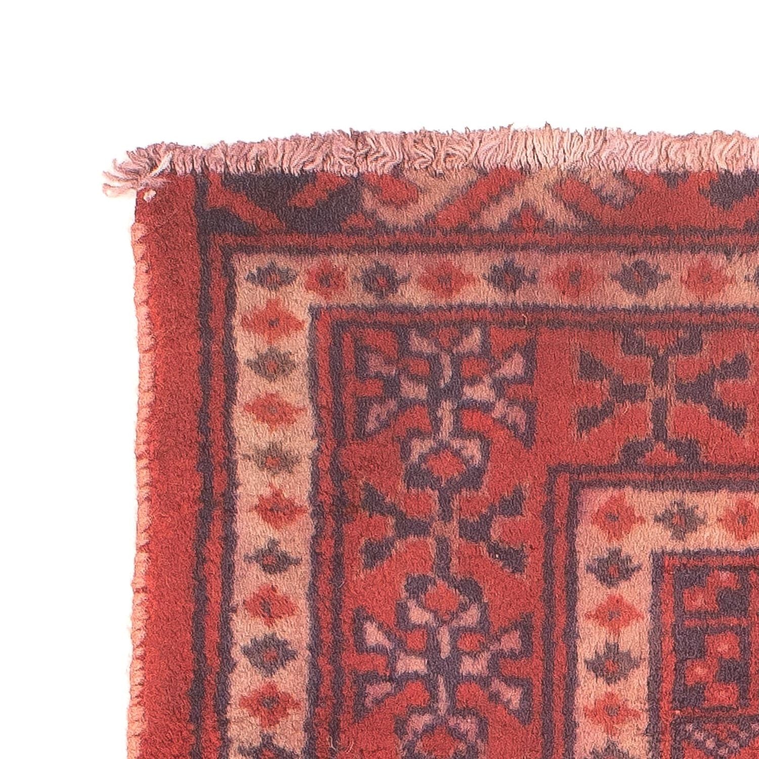 Turkaman-tæppe - 86 x 57 cm - mørkerød