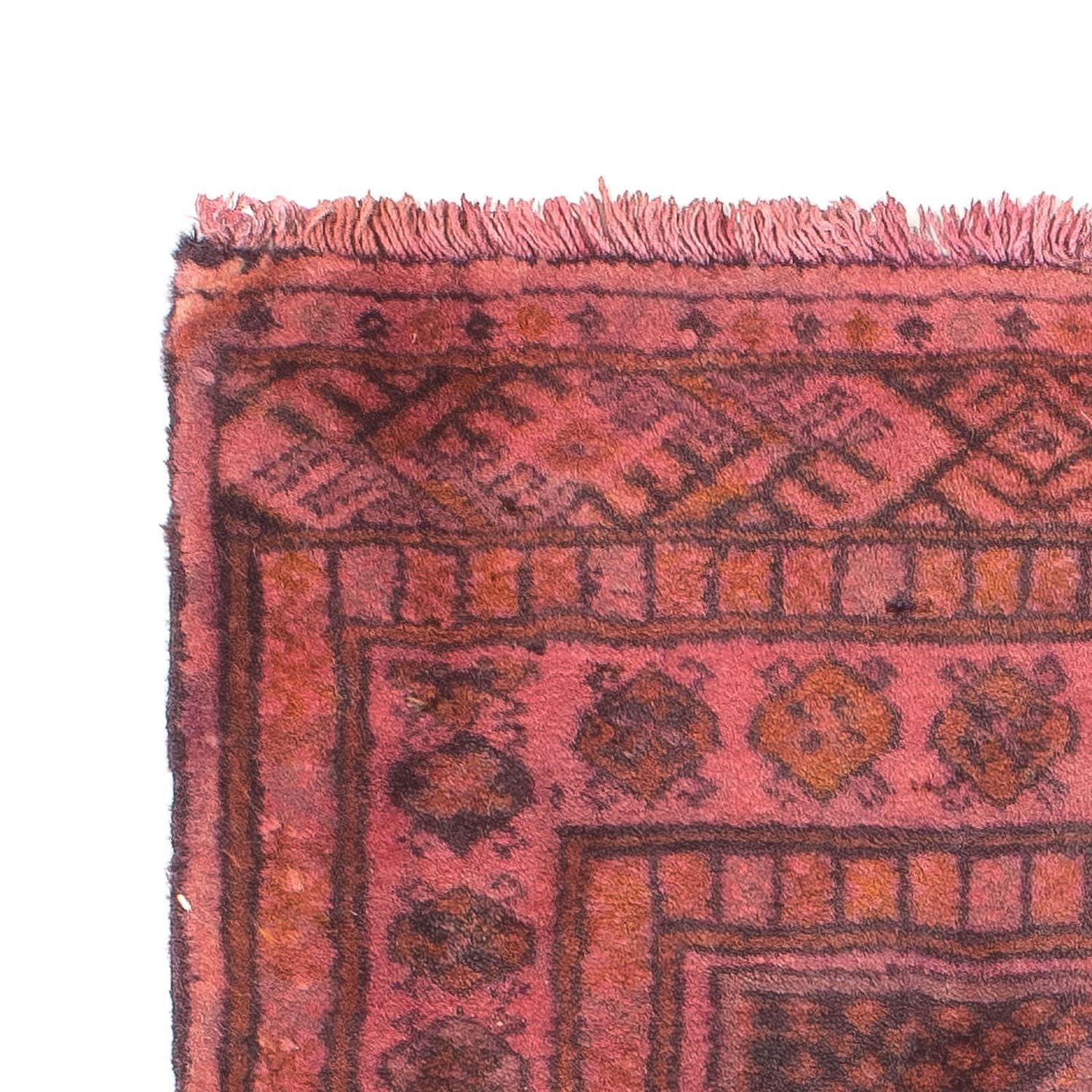 Turkaman-tæppe - 86 x 63 cm - lysrød