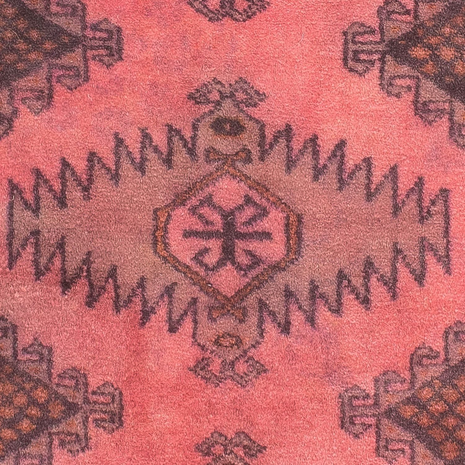 Turkaman-tæppe - 86 x 63 cm - lysrød