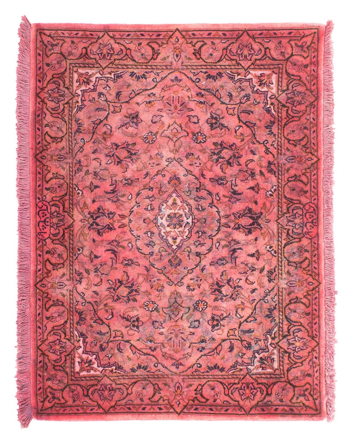 Persisk tæppe - Keshan - 98 x 70 cm - lysrød