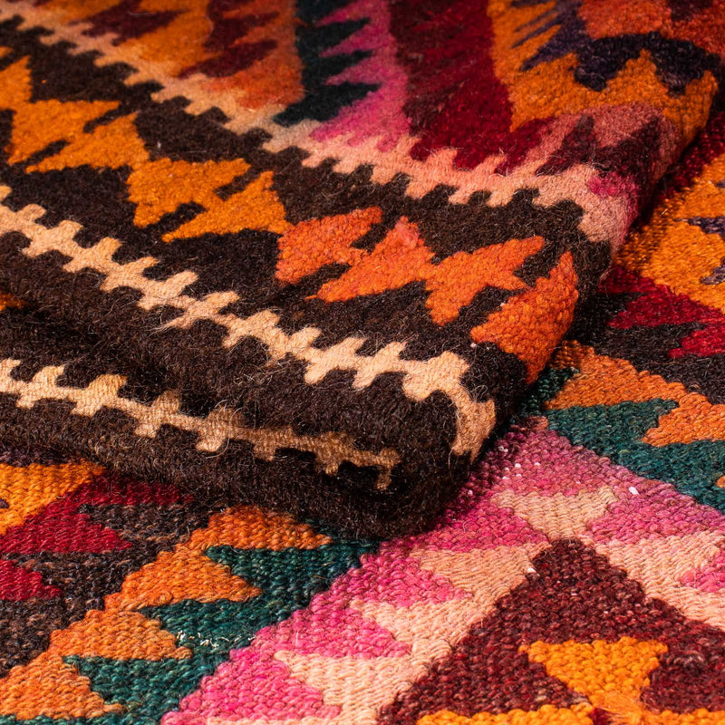 Løber Kelim-tæppe - gammelt - 300 x 140 cm - flerfarvet