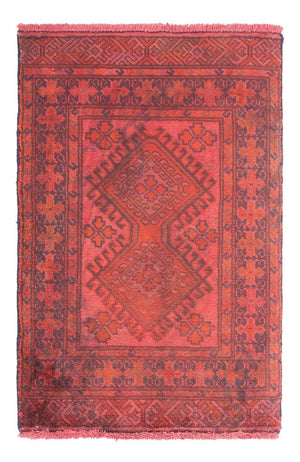 Turkaman-tæppe - 88 x 57 cm - lysrød