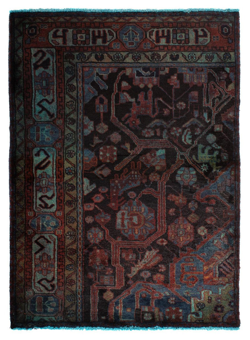 Persisk tæppe - Nomadisk - 134 x 95 cm - mørkeblå