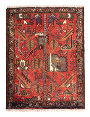 Persisk tæppe - Nomadisk - 99 x 82 cm - mørkerød