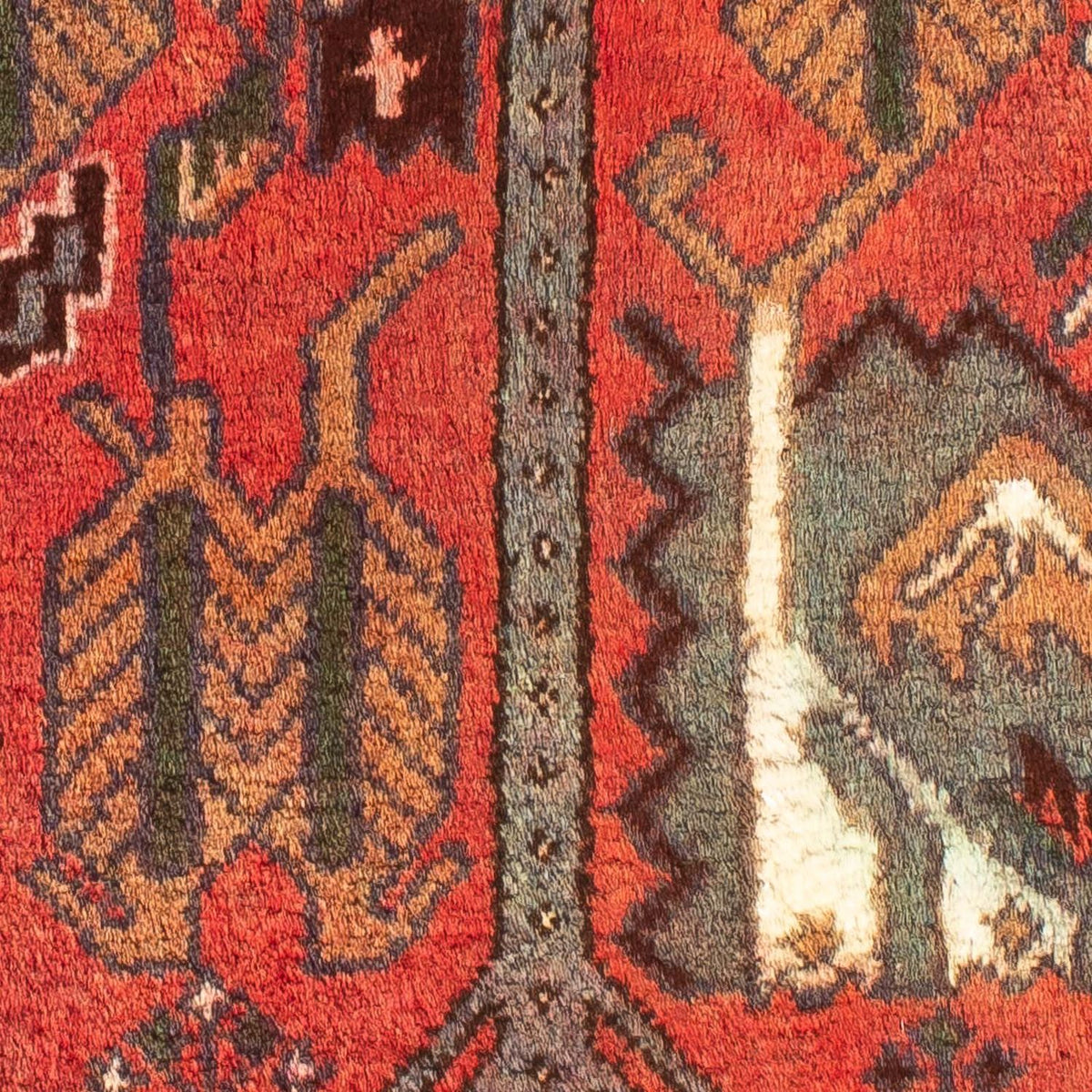 Persisk tæppe - Nomadisk - 99 x 82 cm - mørkerød