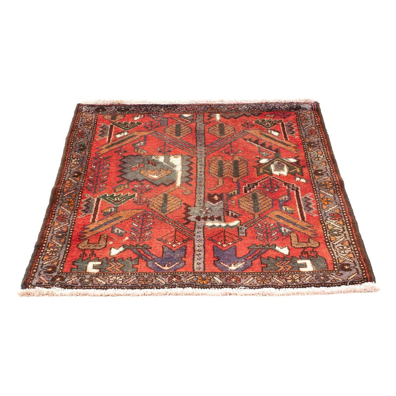 Persisk tæppe - Nomadisk - 99 x 82 cm - mørkerød