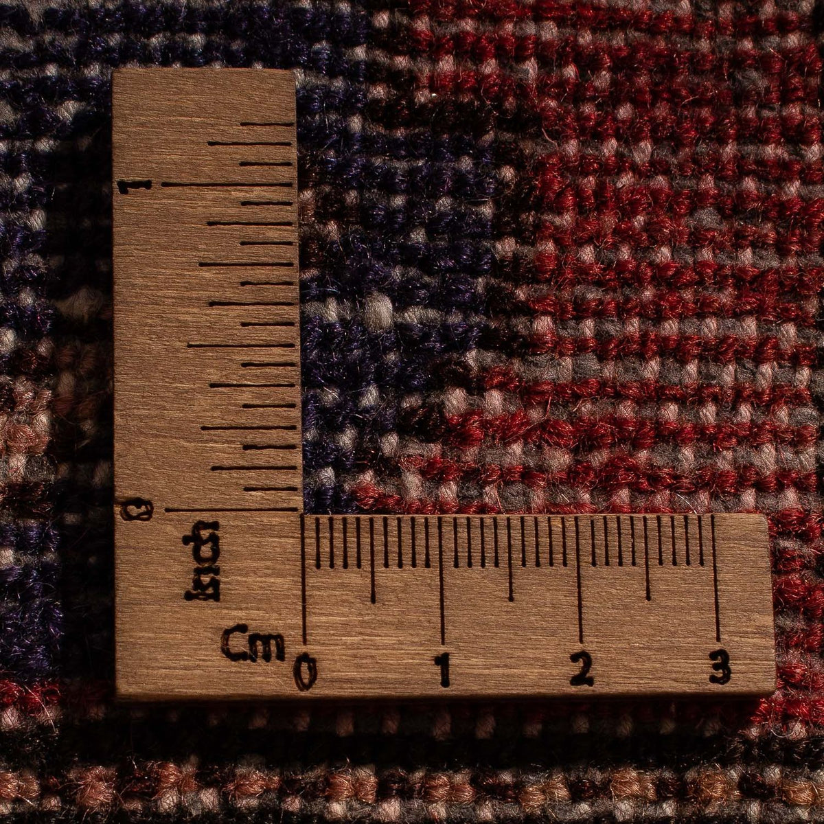 Persisk tæppe - Nomadisk - 99 x 82 cm - mørkerød