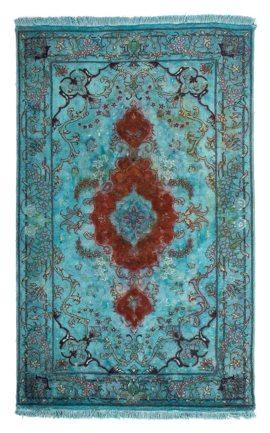 Persisk tæppe - Tabriz - Royal - 124 x 77 cm - turkis