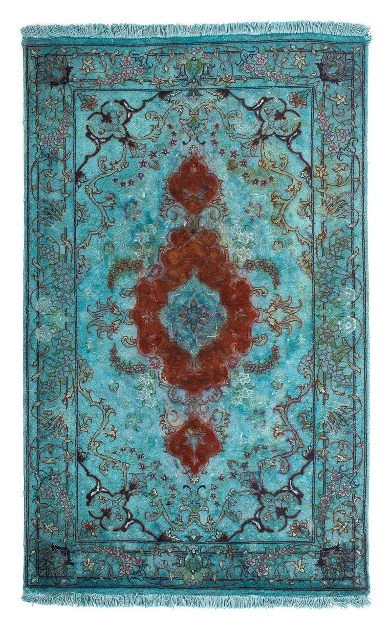 Persisk tæppe - Tabriz - Royal - 124 x 77 cm - turkis