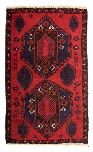 Baluch-tæppe - 140 x 92 cm - mørkerød