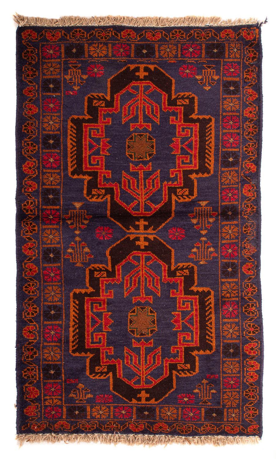 Baluch-tæppe - 133 x 76 cm - mørkeblå