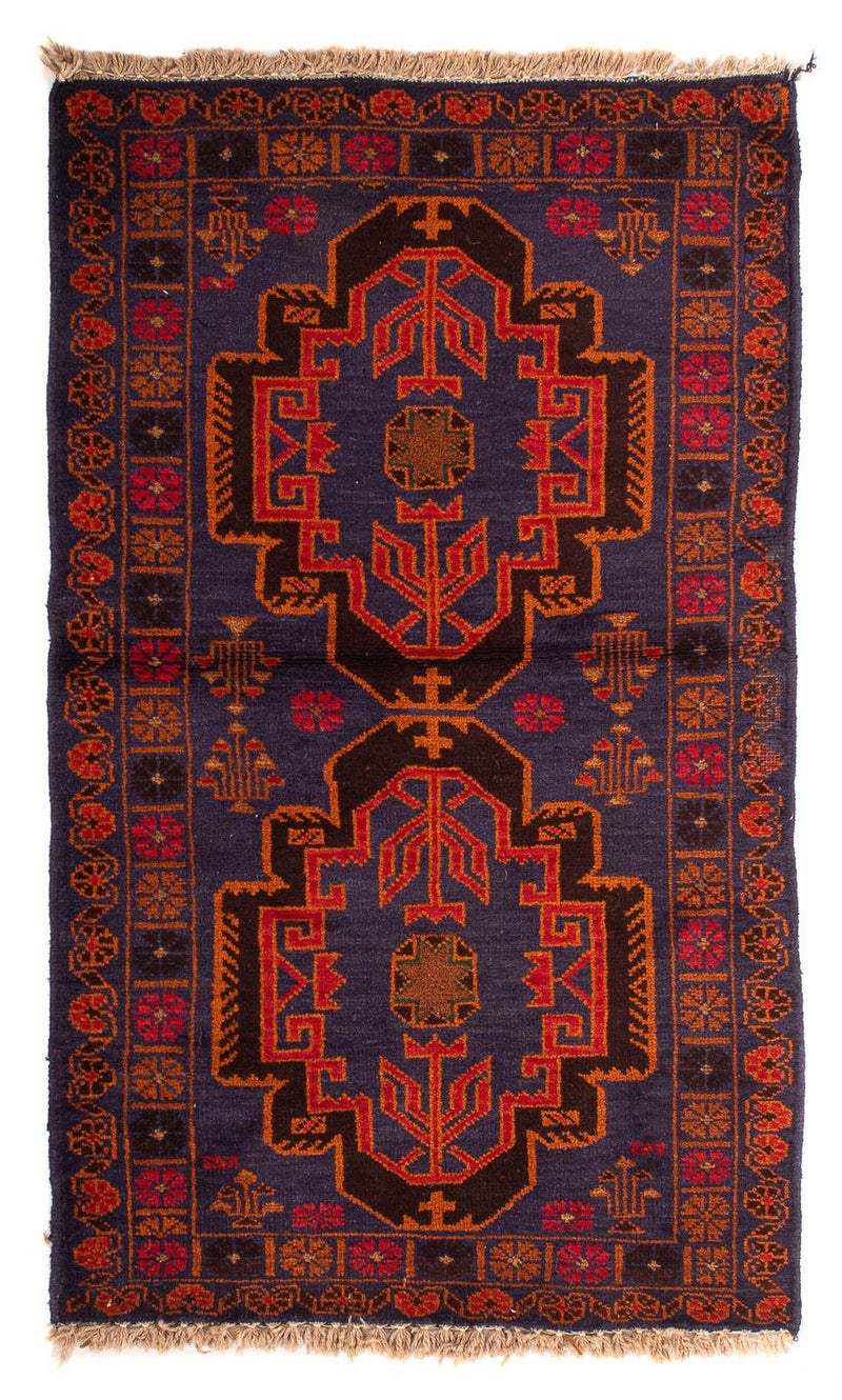 Baluch-tæppe - 133 x 76 cm - mørkeblå