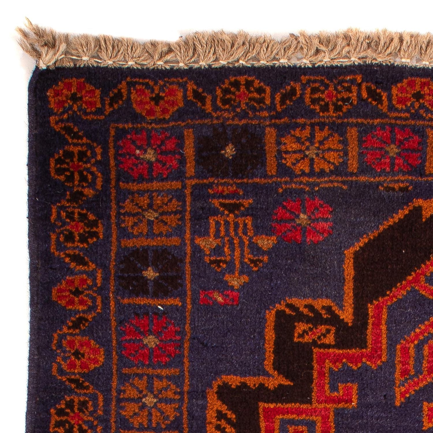 Baluch-tæppe - 133 x 76 cm - mørkeblå