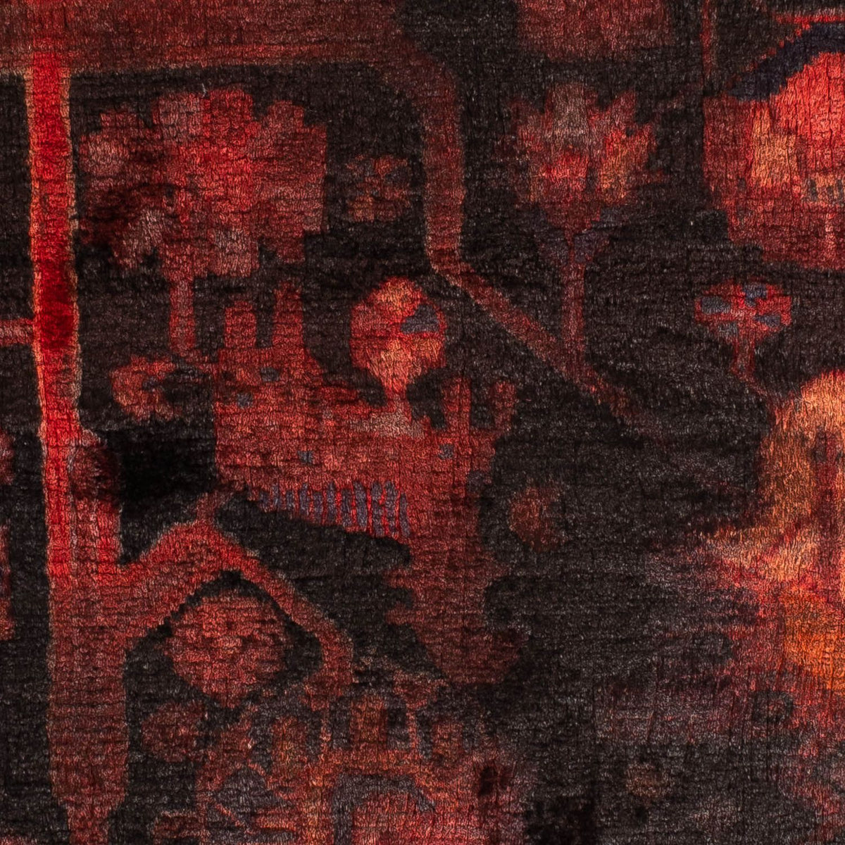 Persisk tæppe - Nomadisk - 143 x 102 cm - mørkerød