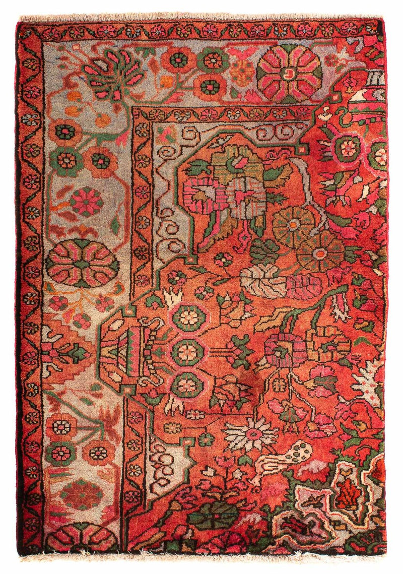 Persisk tæppe - Nomadisk - 124 x 80 cm - lysrød