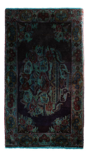 Persisk tæppe - Keshan - 117 x 65 cm - mørkeblå