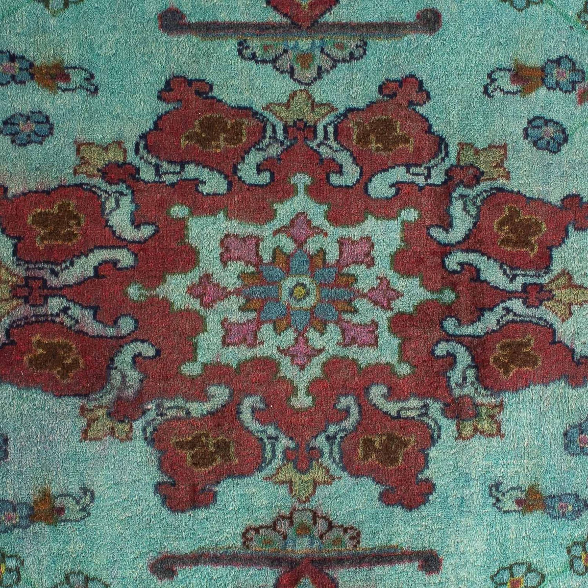 Persisk tæppe - Classic firkantet  - 105 x 104 cm - lyseblå