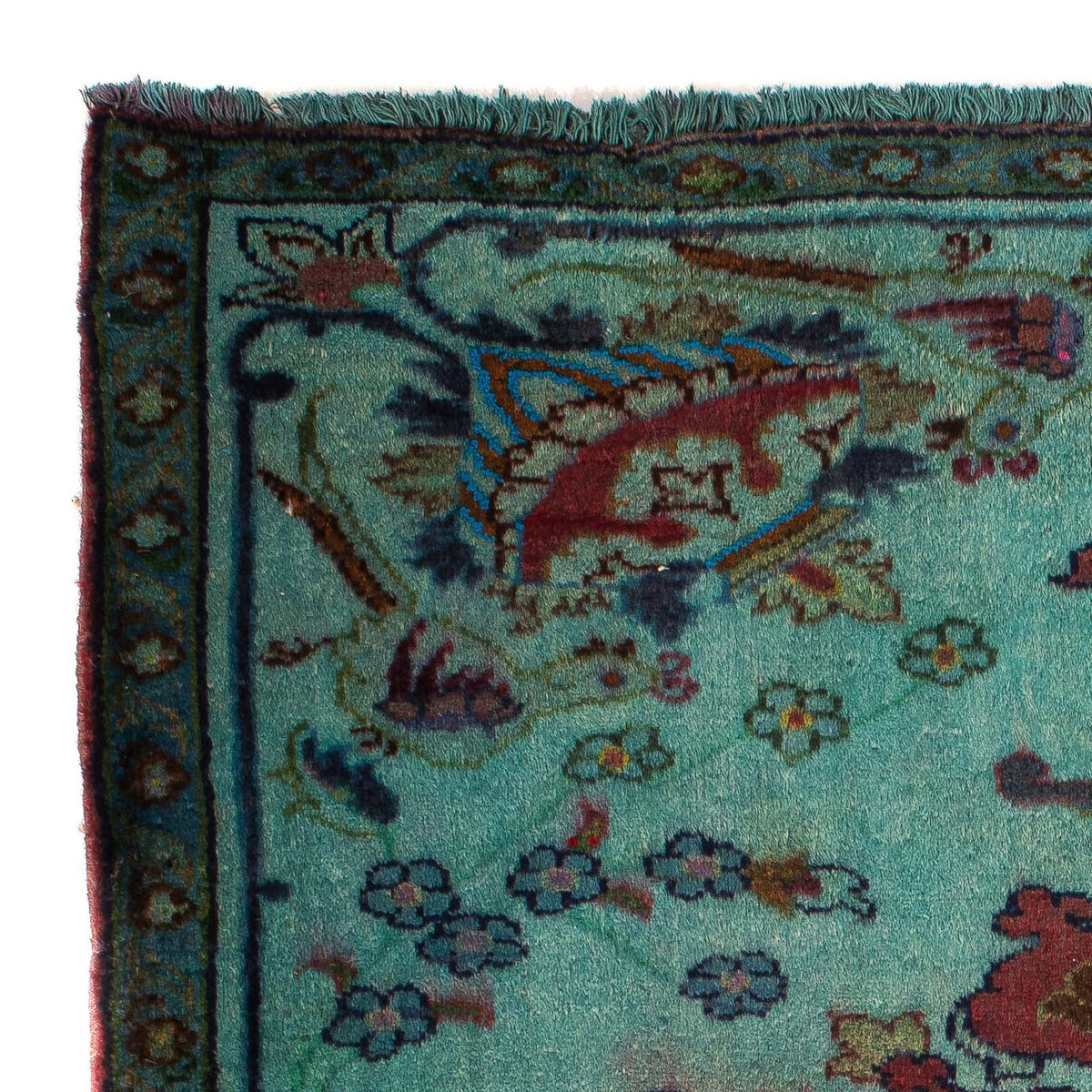 Persisk tæppe - Classic firkantet  - 105 x 104 cm - lyseblå