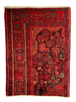 Persisk tæppe - Nomadisk - 132 x 95 cm - mørkerød