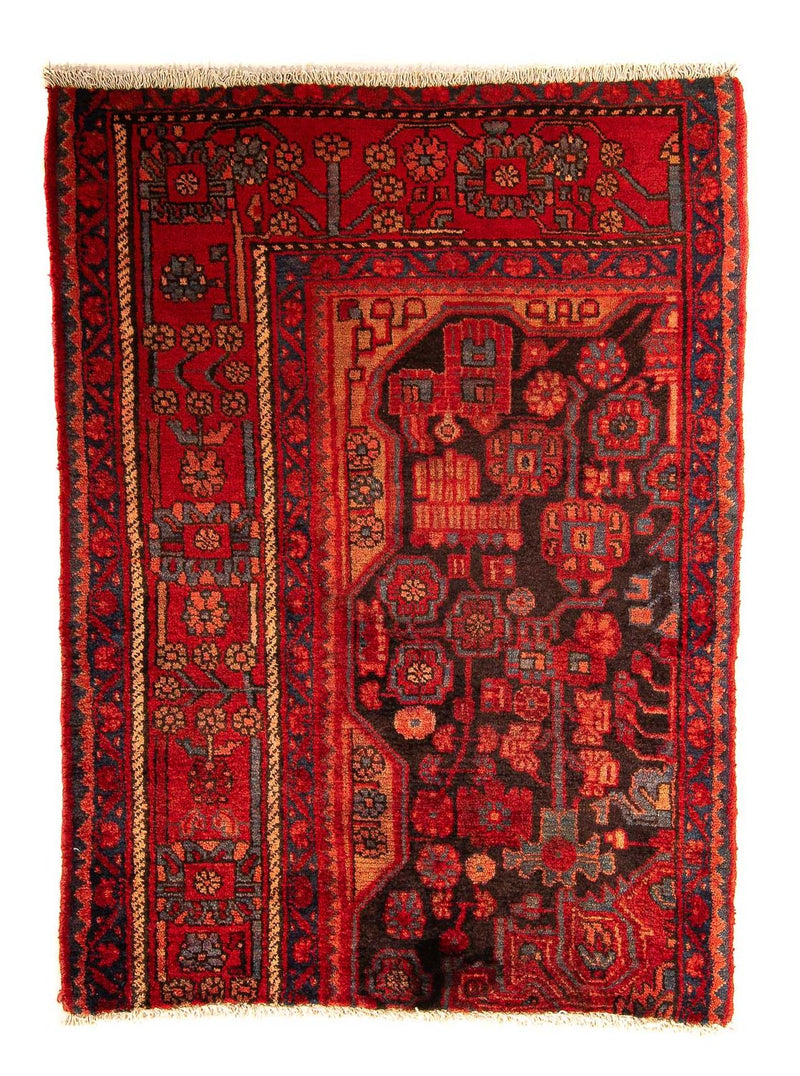 Persisk tæppe - Nomadisk - 132 x 95 cm - mørkerød