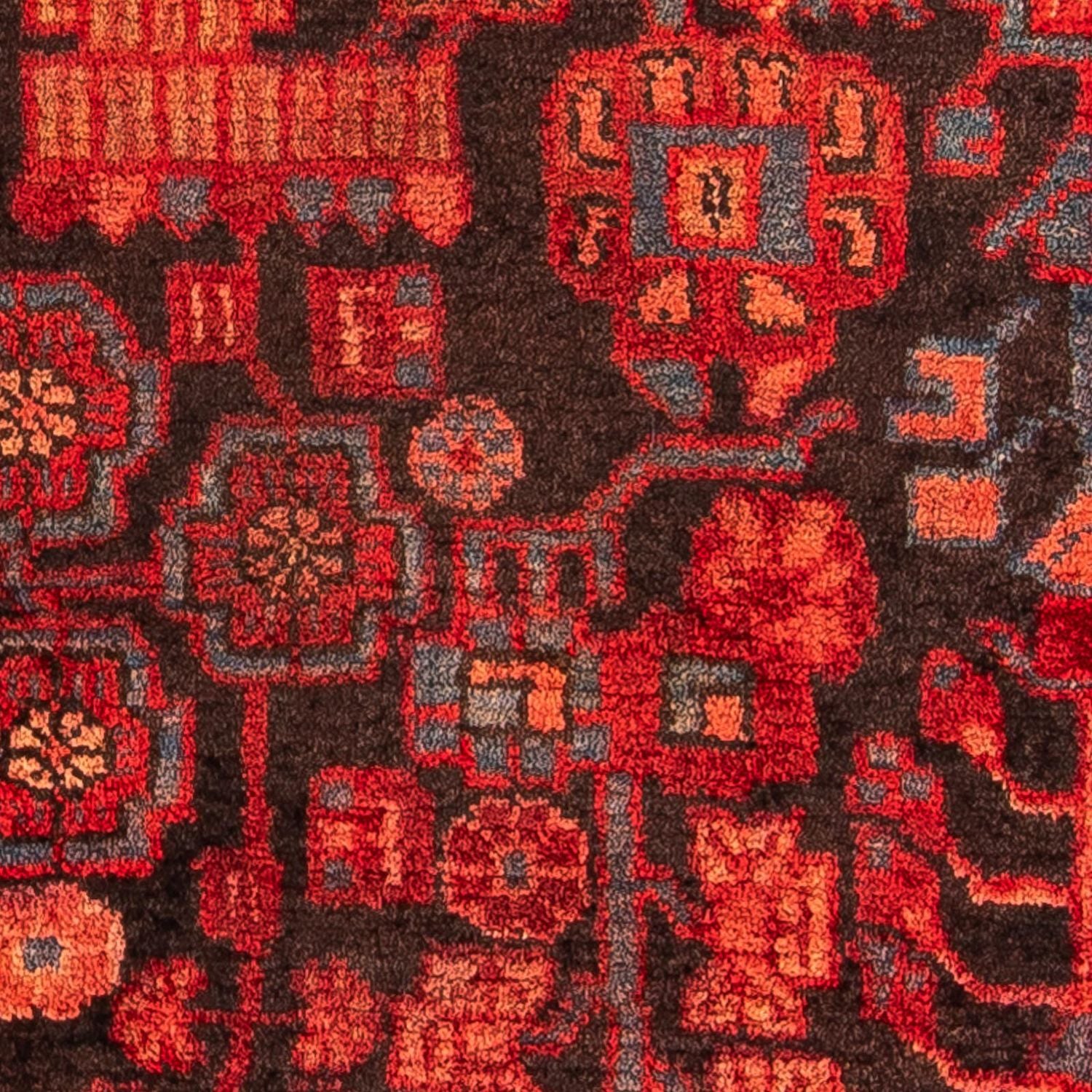 Persisk tæppe - Nomadisk - 132 x 95 cm - mørkerød