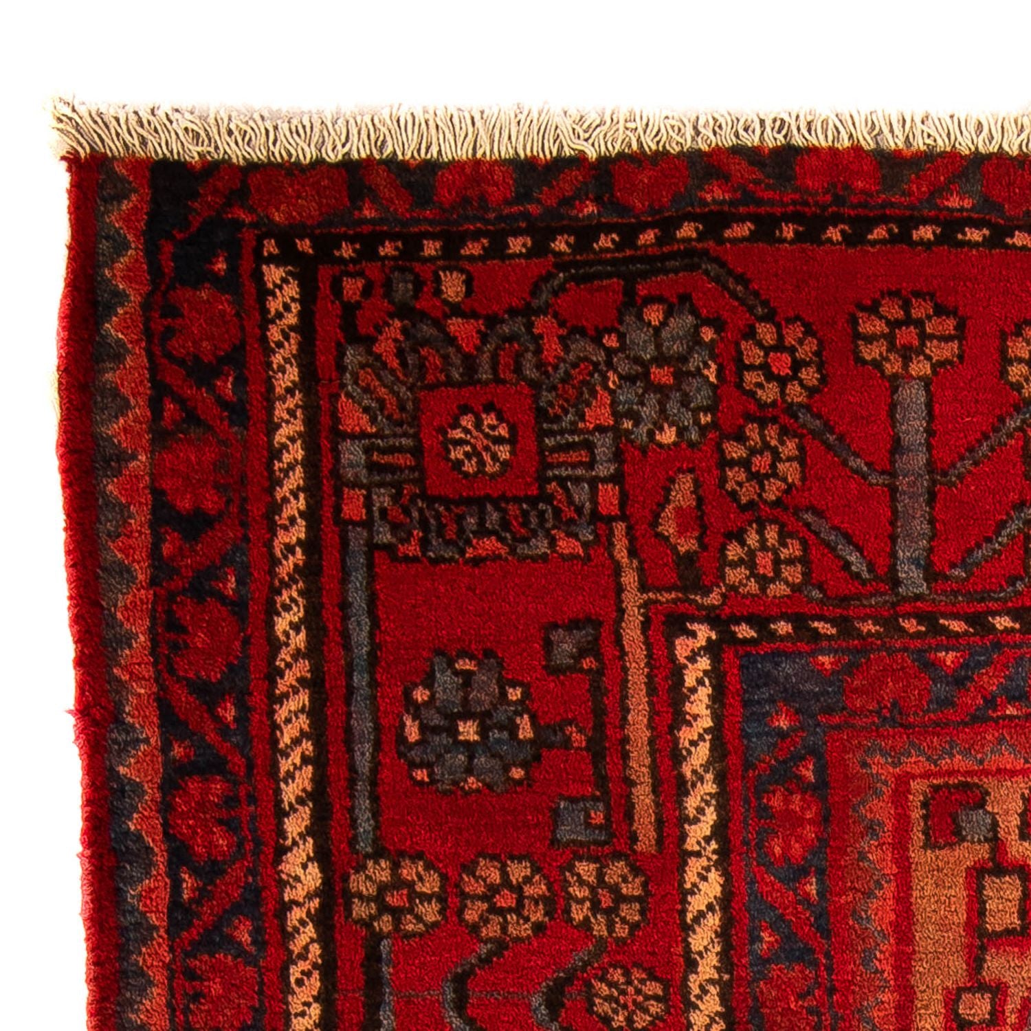 Persisk tæppe - Nomadisk - 132 x 95 cm - mørkerød