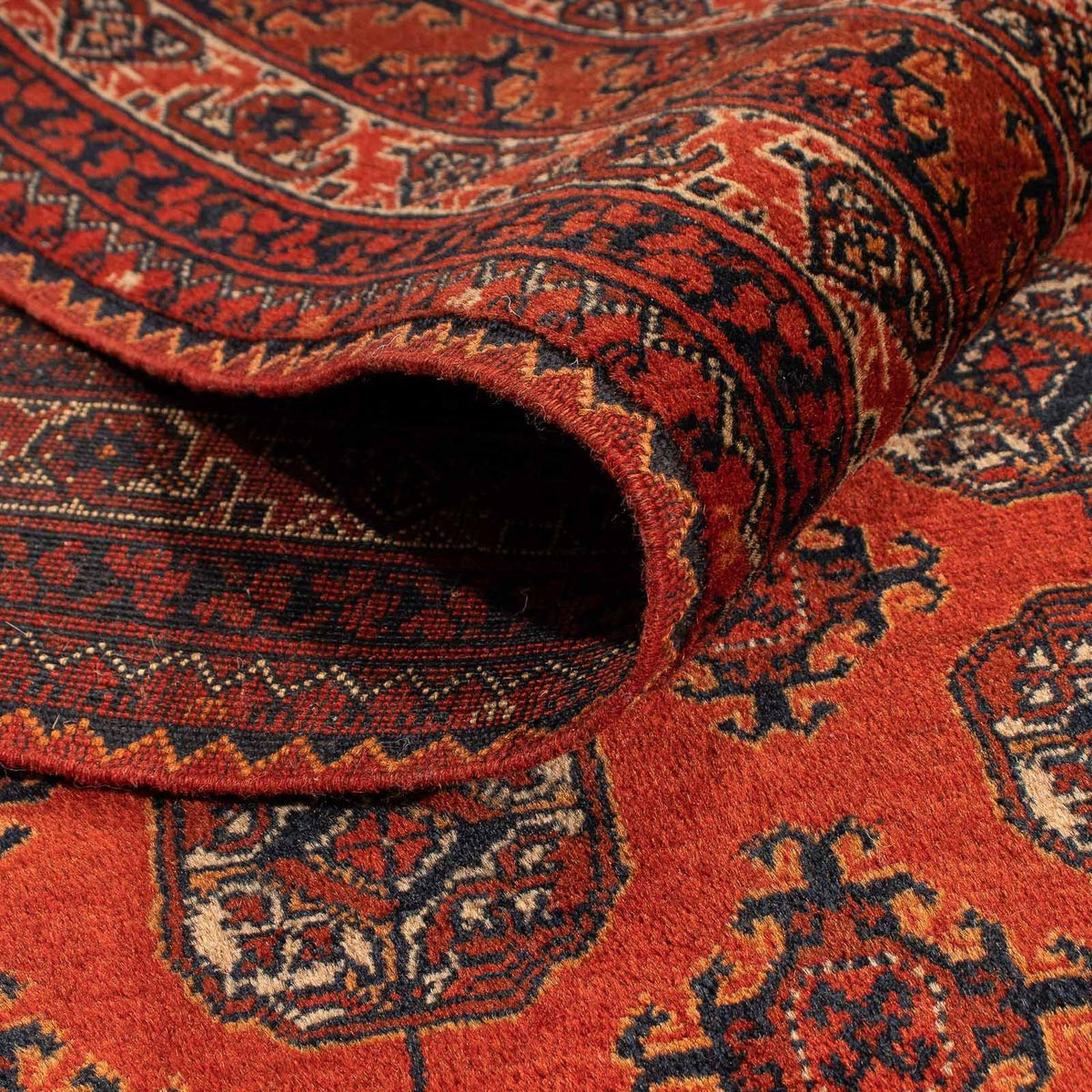 Afghansk tæppe - Bukhara - 199 x 124 cm - mørkerød