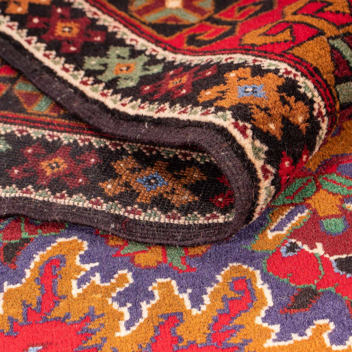 Løber Afghansk tæppe - 205 x 114 cm - mørkerød