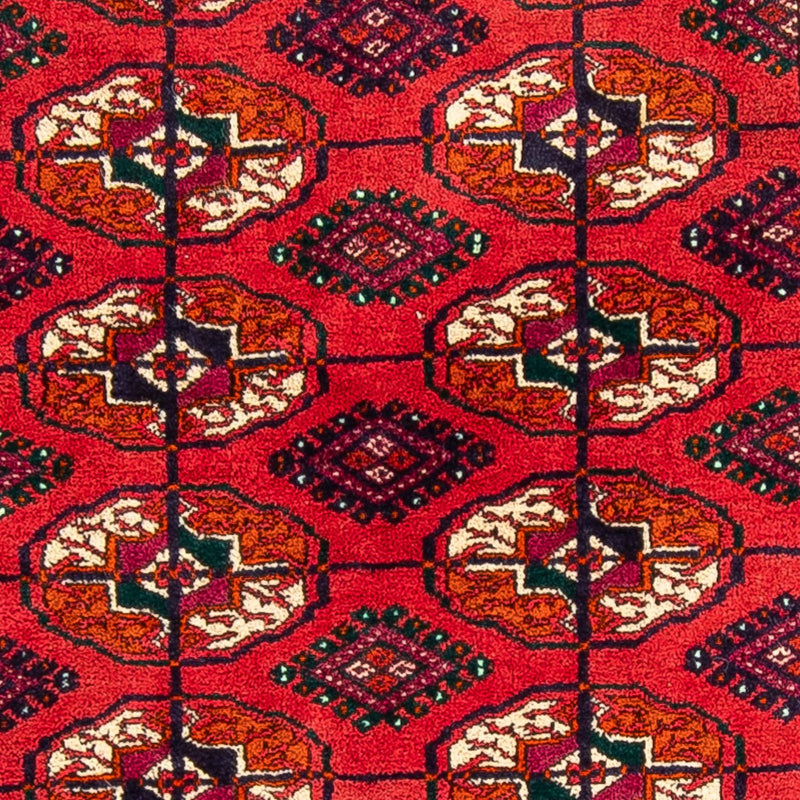 Turkaman-tæppe - 123 x 83 cm - mørkerød