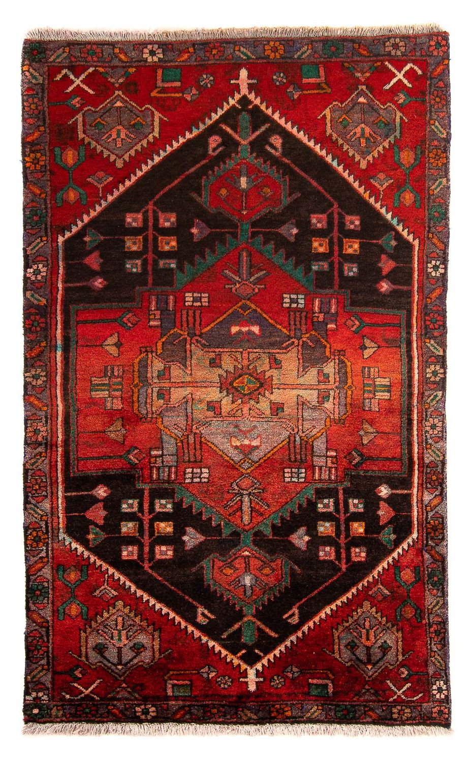 Persisk tæppe - Nomadisk - 177 x 108 cm - mørkerød