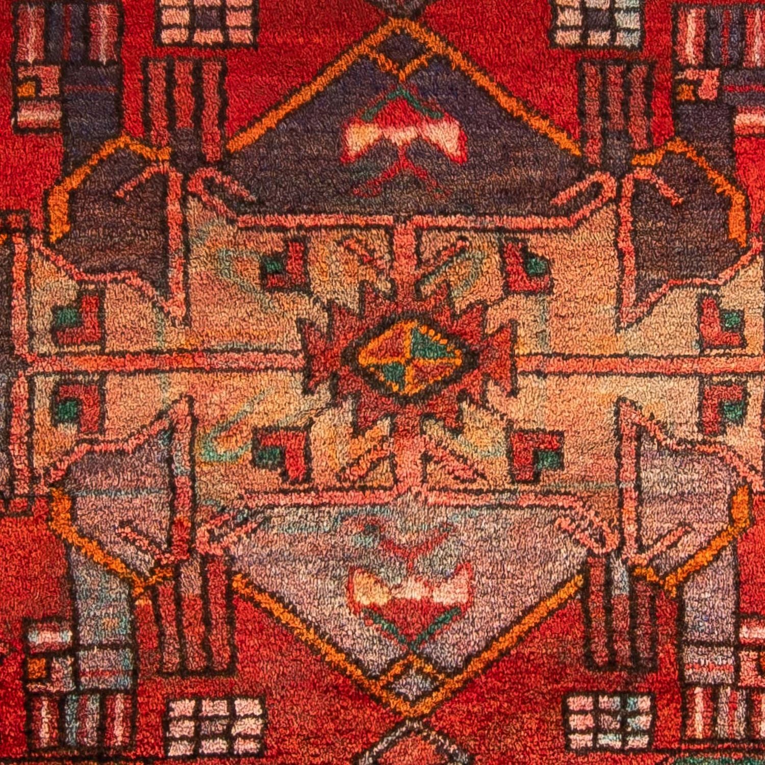 Persisk tæppe - Nomadisk - 177 x 108 cm - mørkerød