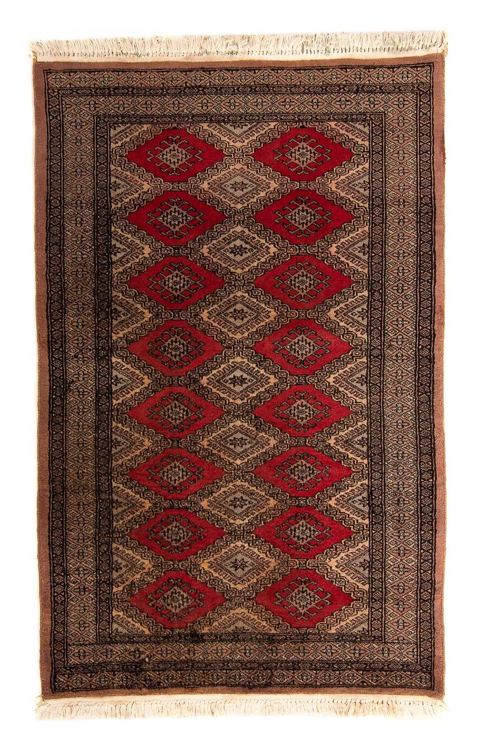 Pakistan Tæppe - 150 x 96 cm - mørkerød