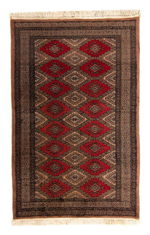 Pakistan Tæppe - 150 x 96 cm - mørkerød