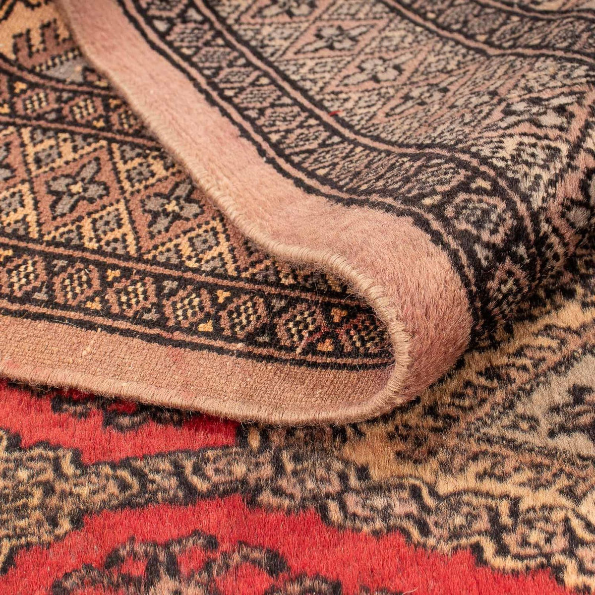 Pakistan Tæppe - 150 x 96 cm - mørkerød