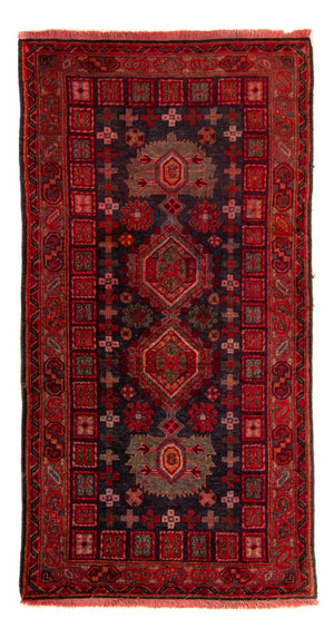 Baluch-tæppe - 154 x 78 cm - mørkerød