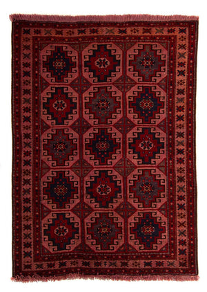 Baluch-tæppe - 131 x 104 cm - lysrød
