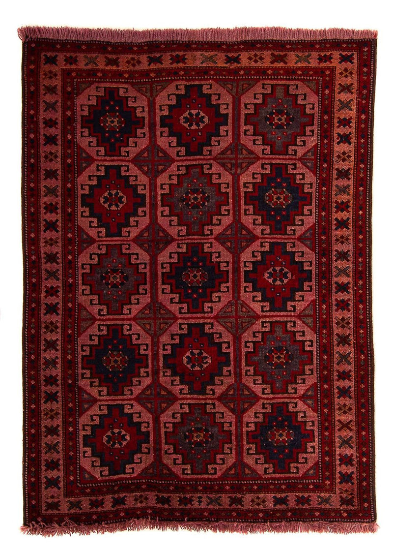 Baluch-tæppe - 131 x 104 cm - lysrød