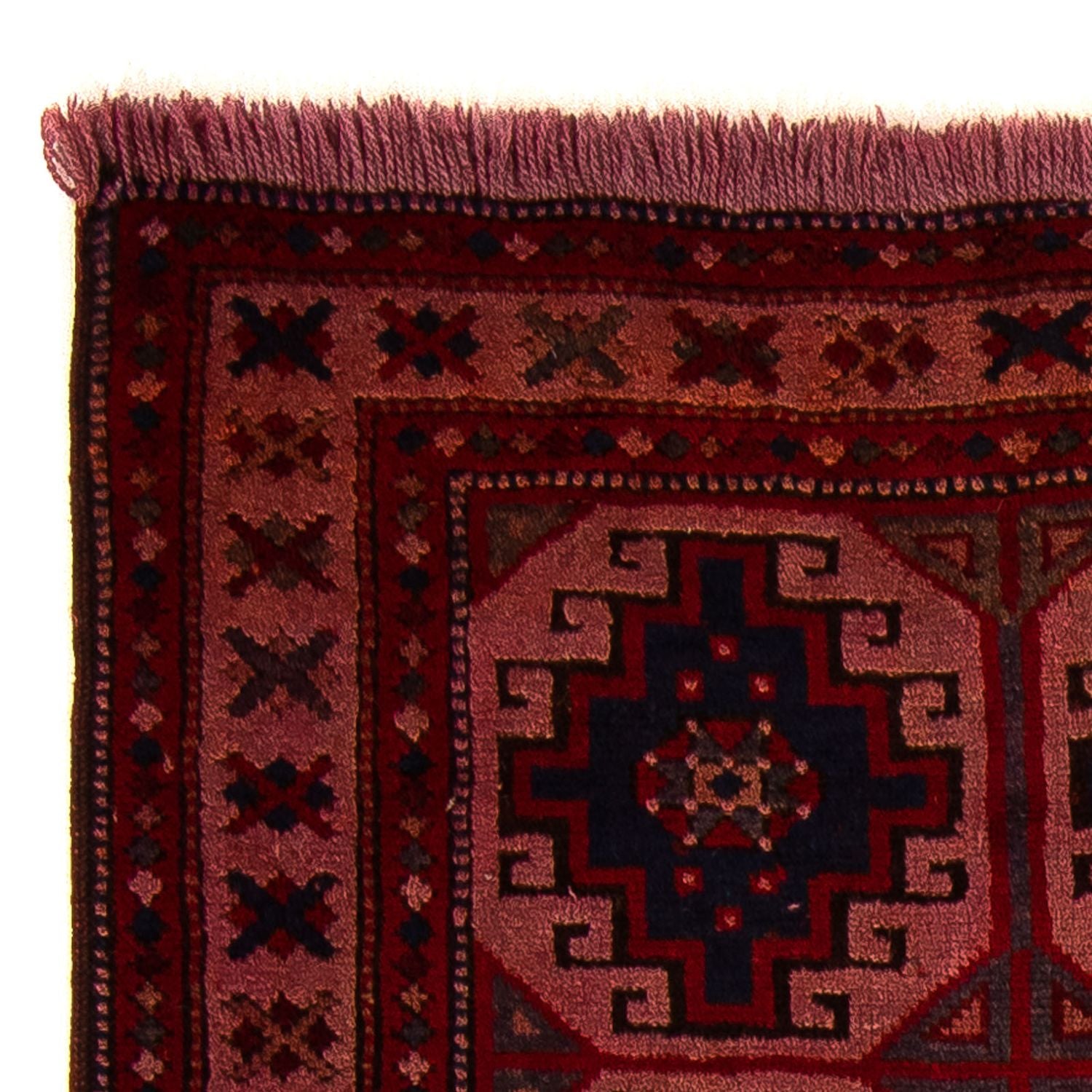 Baluch-tæppe - 131 x 104 cm - lysrød