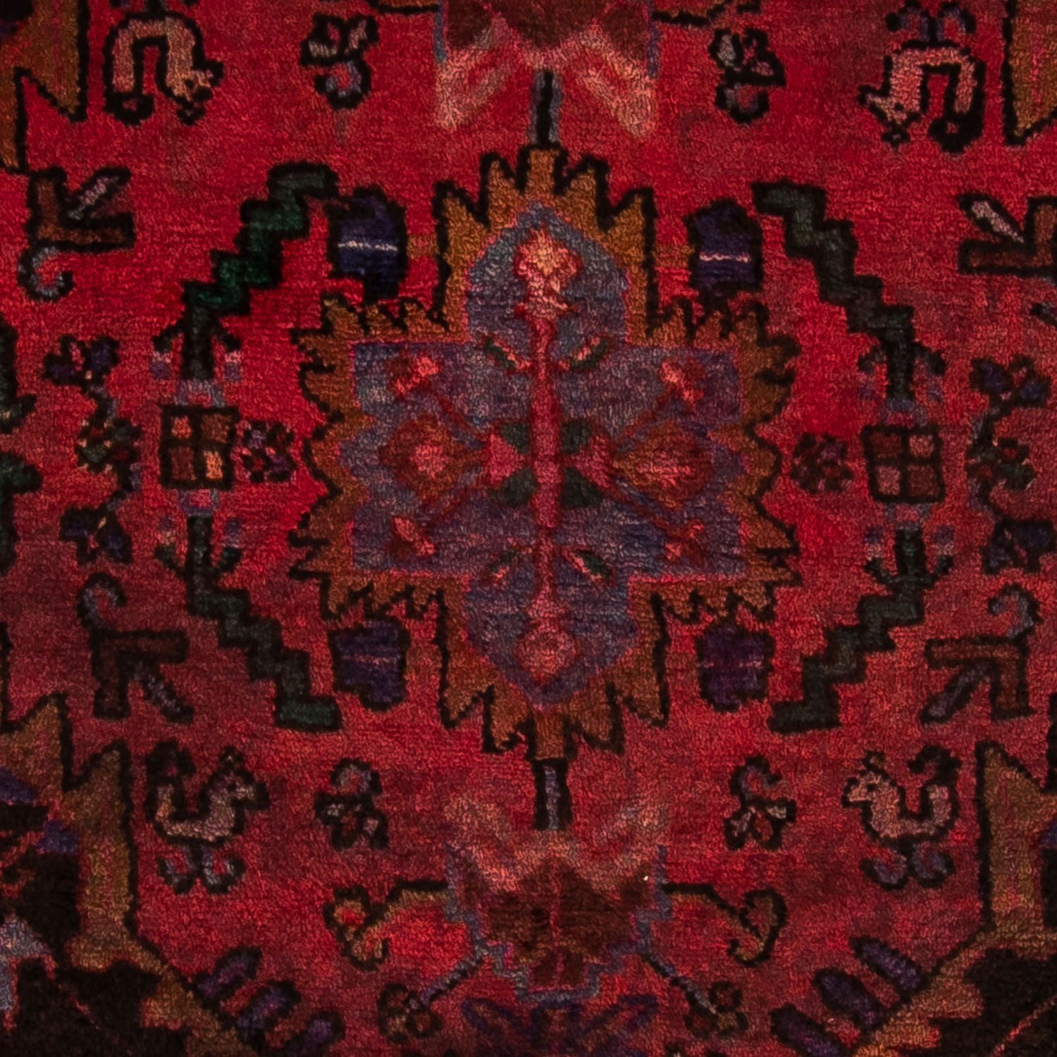 Persisk tæppe - Nomadisk - 175 x 115 cm - mørkerød