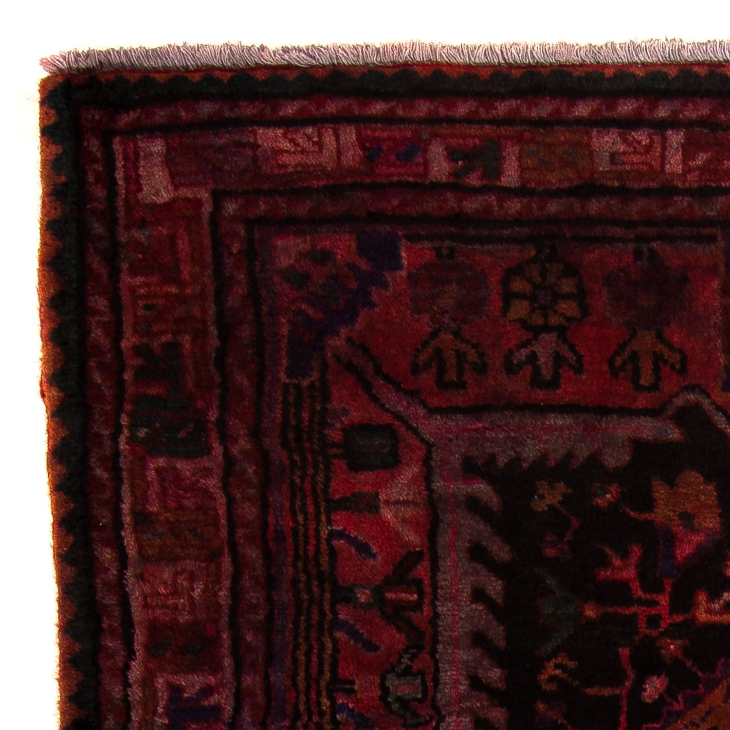 Persisk tæppe - Nomadisk - 175 x 115 cm - mørkerød