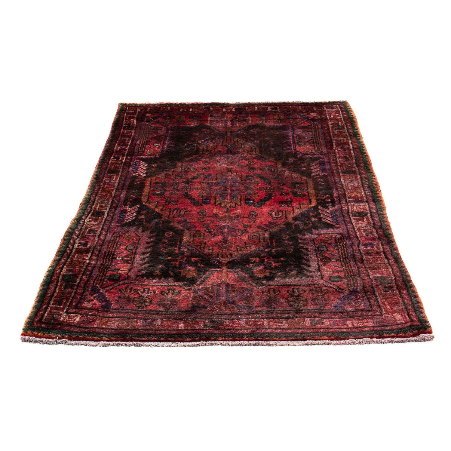 Persisk tæppe - Nomadisk - 175 x 115 cm - mørkerød
