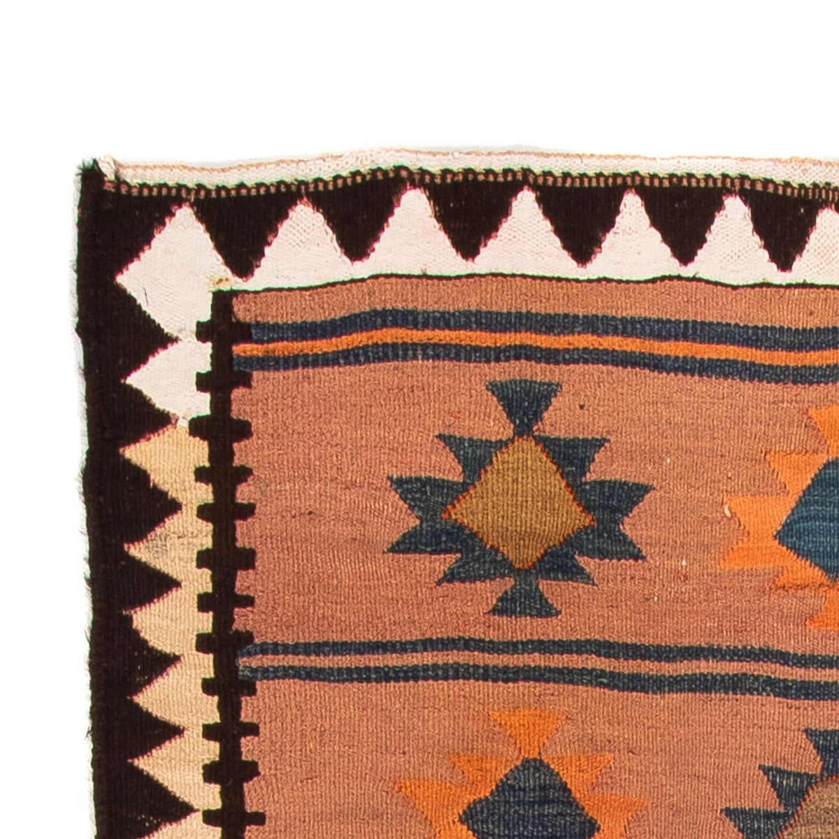 Løber Kelim-tæppe - gammelt - 260 x 140 cm - flerfarvet