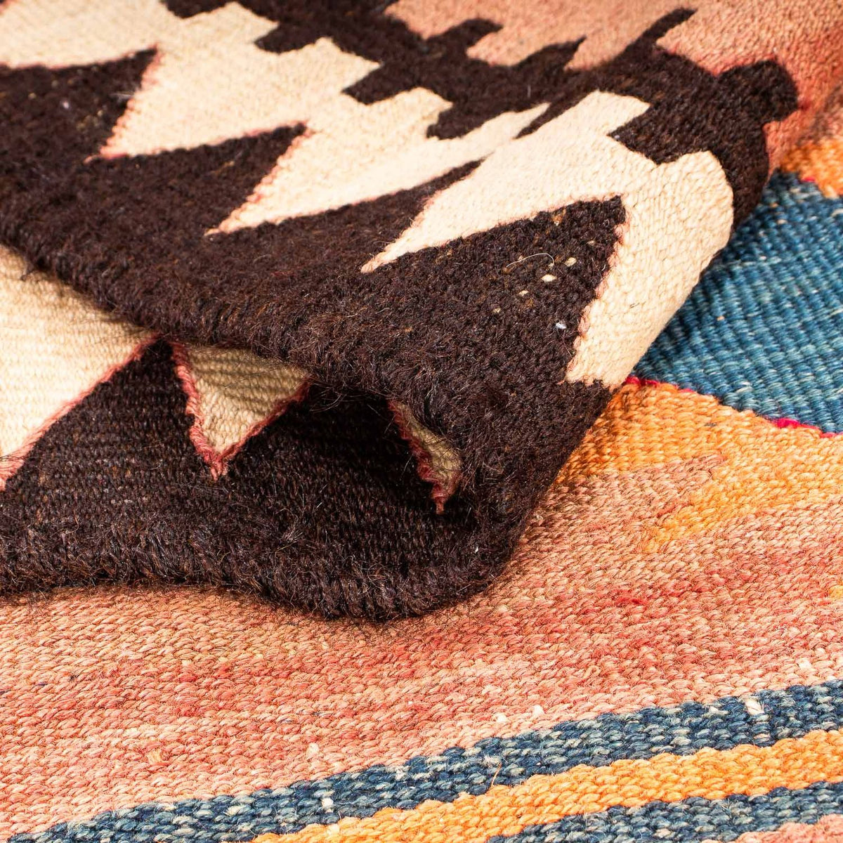 Løber Kelim-tæppe - gammelt - 260 x 140 cm - flerfarvet