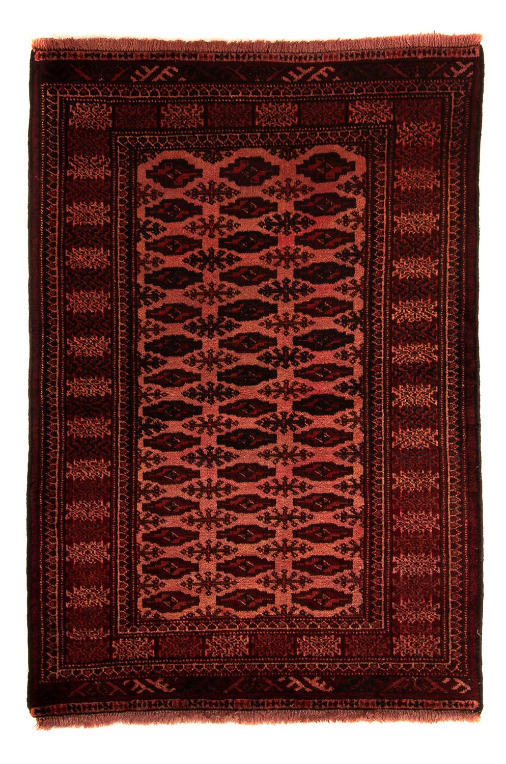 Afghansk tæppe - Bukhara - 150 x 103 cm - mørkerød