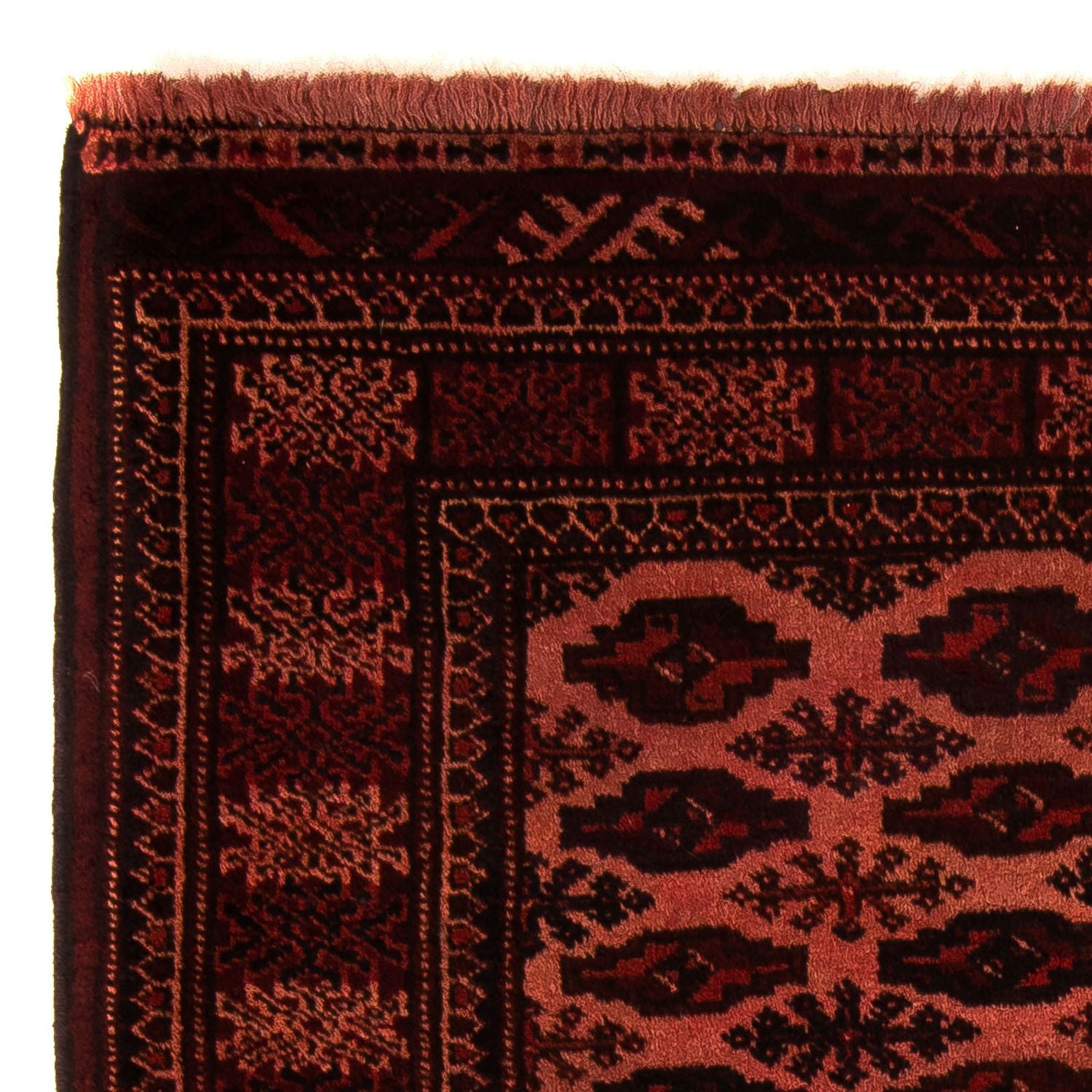 Afghansk tæppe - Bukhara - 150 x 103 cm - mørkerød