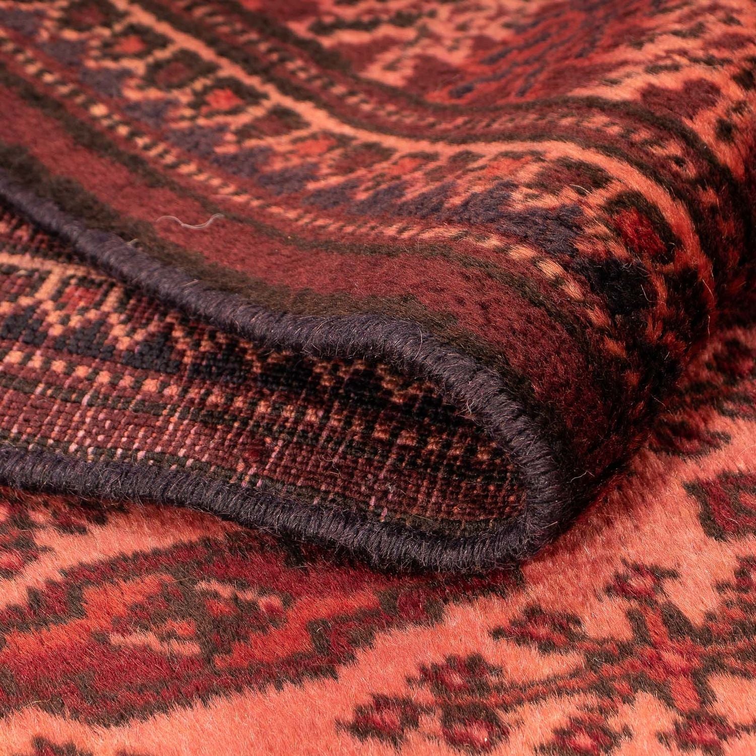 Afghansk tæppe - Bukhara - 150 x 103 cm - mørkerød
