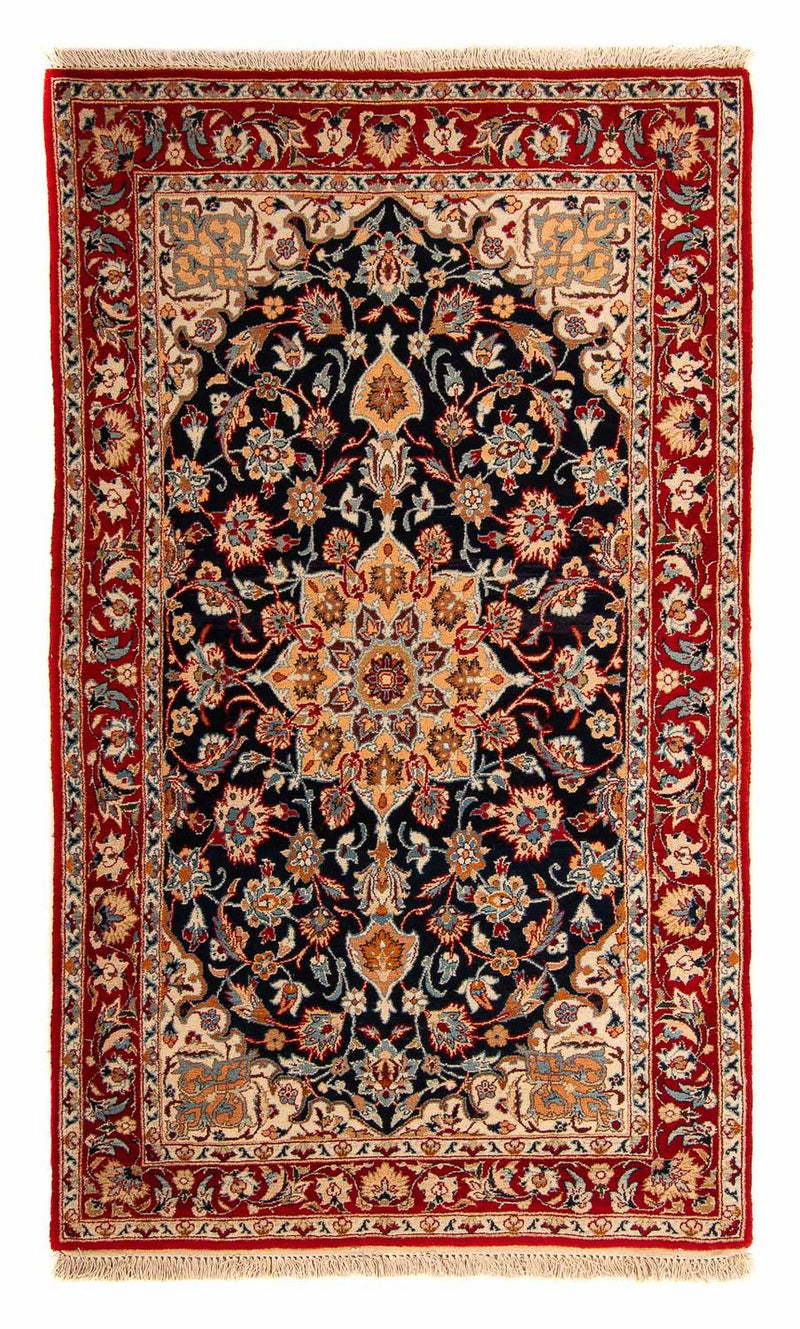 Løber Persisk tæppe - Isfahan - Premium - 175 x 100 cm - mørkeblå