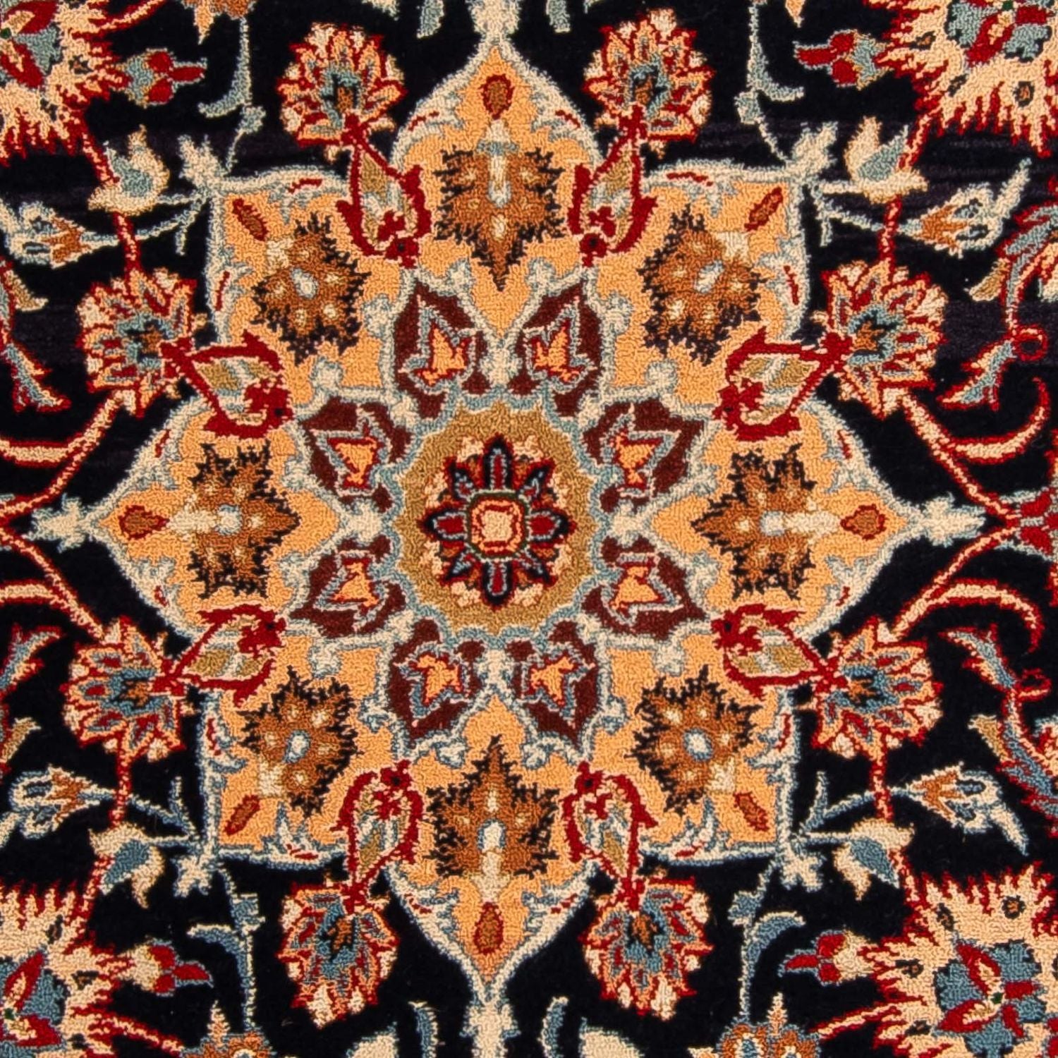 Løber Persisk tæppe - Isfahan - Premium - 175 x 100 cm - mørkeblå